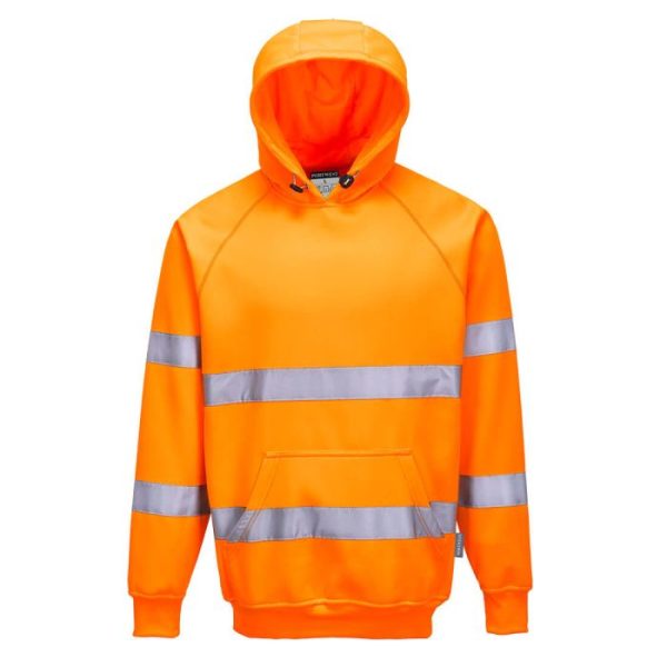 PORTWEST HI-VIS HOODED SWEATSHIRT ORANGE RIS-3279-TOM