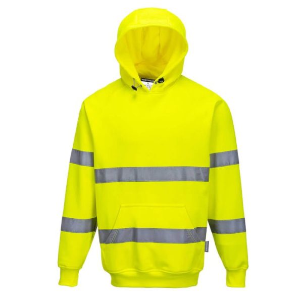 PORTWEST HI-VIS HOODED SWEATSHIRT YELLOW