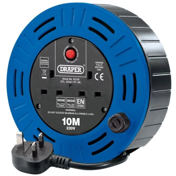 Draper 230V Twin Socket Cable Reel (10M) | Torne Valley