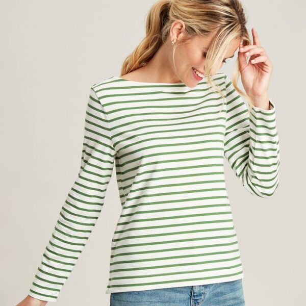 Joules Brancaster Green Striped Top