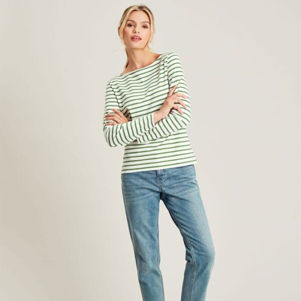 Joules Brancaster Green Striped Top