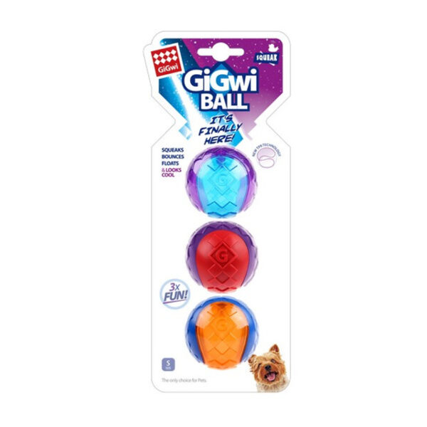 GIGWI BALL WITH SQUEAKER 3PK | Torne Valley