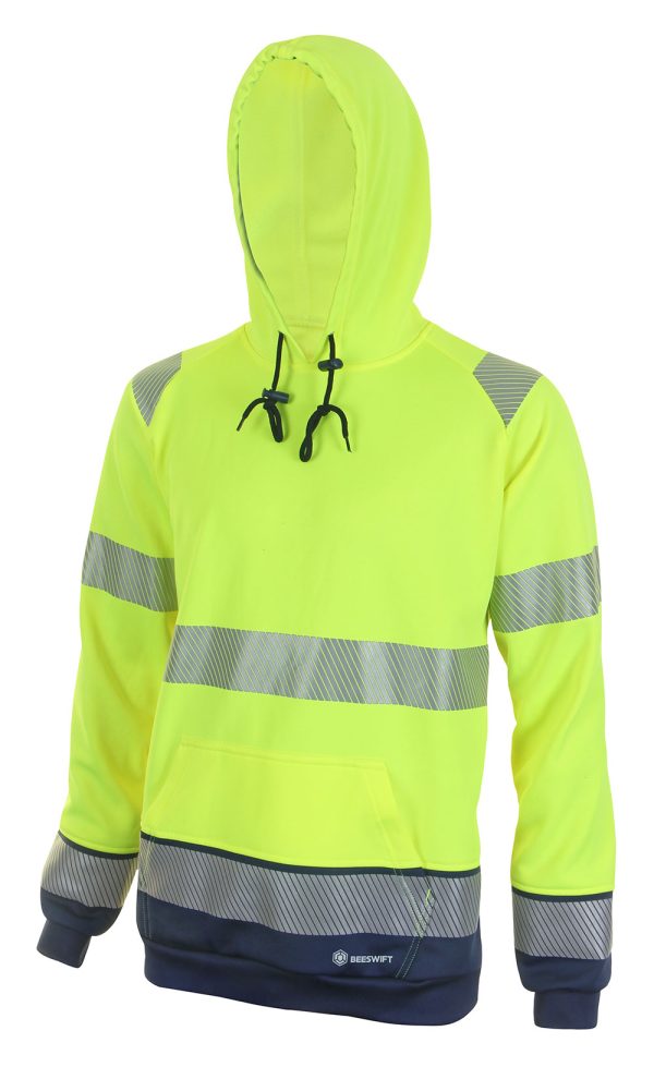 Beeswift Deltic Hi-vis Two-tone Hoodie Saturn Yellow/Navy