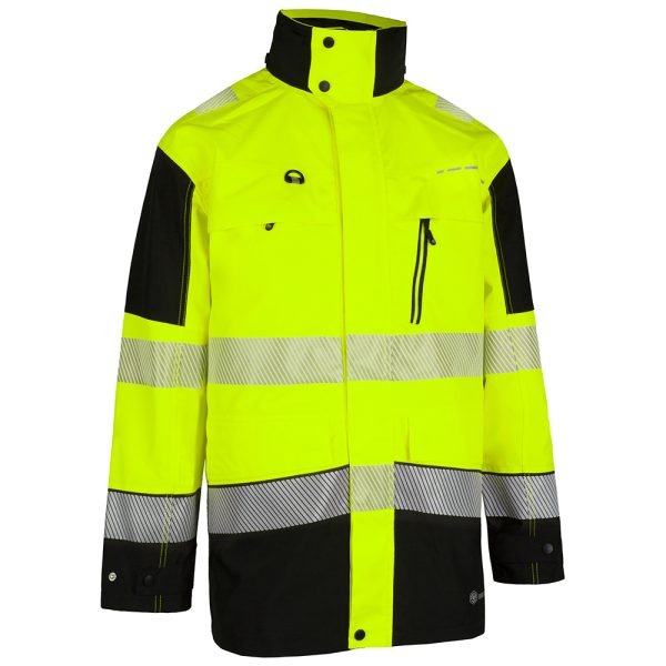 Beeswift Deltic Hi-vis Two-tone Ripstop Waterproof Rail Jacket Saturn Yellow/Navy