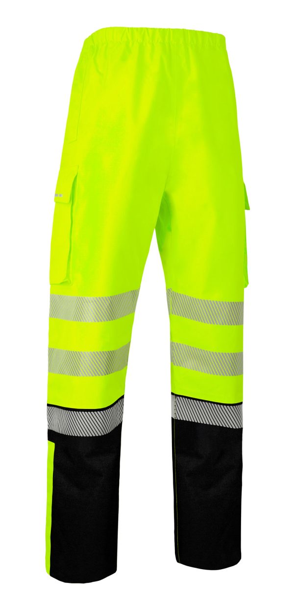 Beeswift Deltic Hi-vis Two-tone Ripstop Waterproof Overtrouser Saturn Yellow/Navy