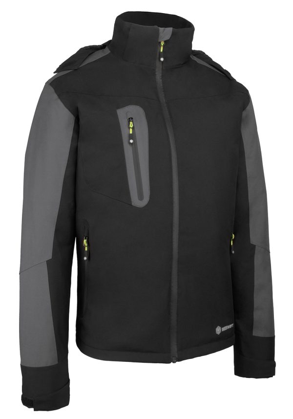 Beeswift Pembroke Padded Rain Jacket Black/Grey