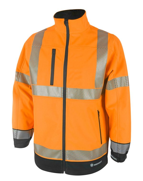 Beeswift Deltic Hi-vis Two-tone Soft Shell Jacket Orange/Black