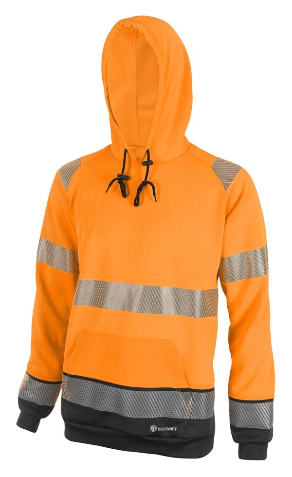 Beeswift Deltic Hi-vis Two-tone Hoodie Orange/Black