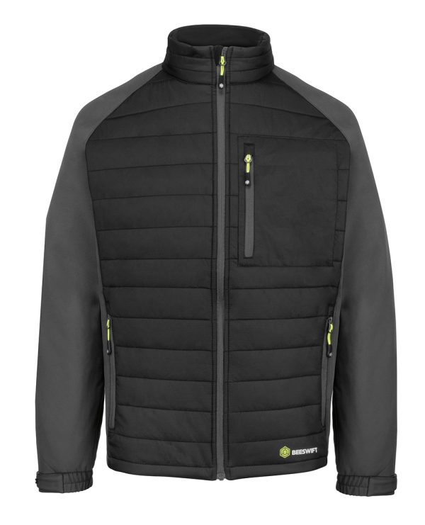 Beeswift Flex Workwear Padded Jacket Black/Grey