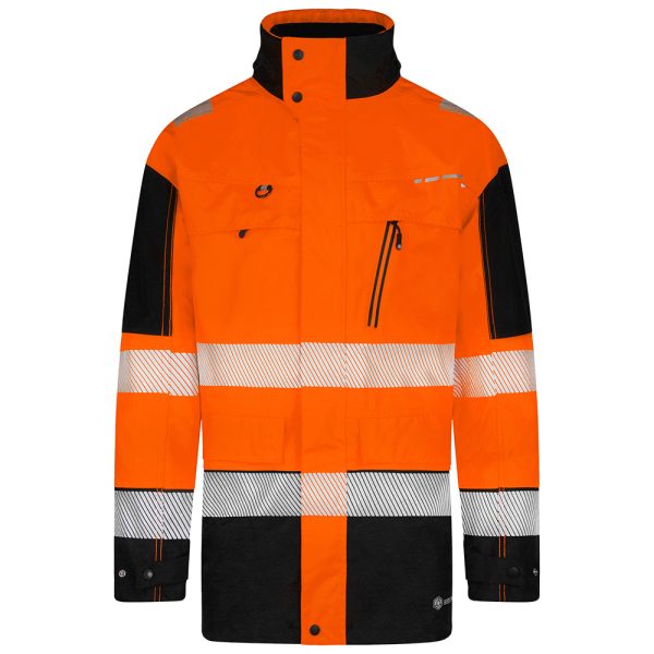 Beeswift Deltic Hi-vis Two-tone Ripstop Waterproof Rail Jacket Orange/Black