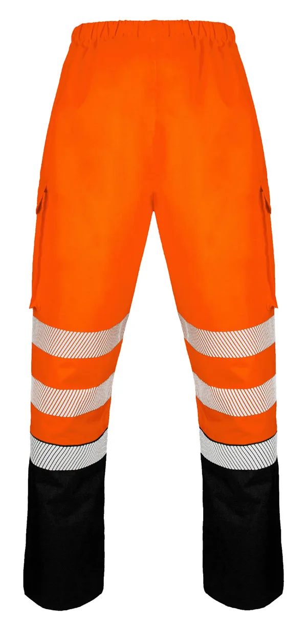 Beeswift Deltic Hi-vis Two-tone Ripstop Waterproof Overtrouser Orange/Black