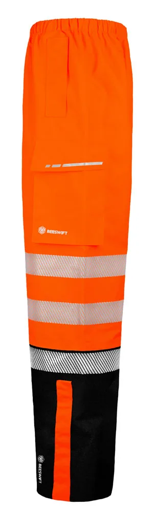 Beeswift Deltic Hi-vis Two-tone Ripstop Waterproof Overtrouser Orange/Black