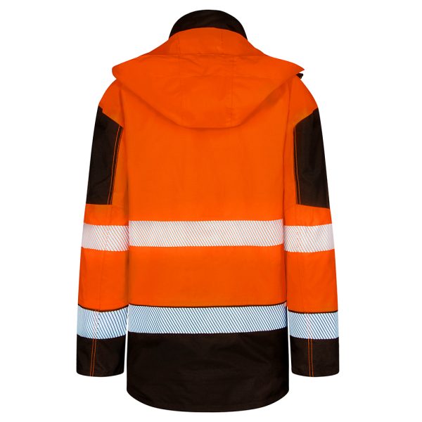 Beeswift Deltic Hi-vis Two-tone Ripstop Waterproof Rail Jacket Orange/Black