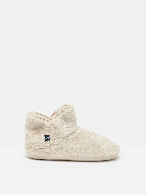 Joules Cabin Luxe Oatmeal Faux Fur Slipper Boots | Torne Valley