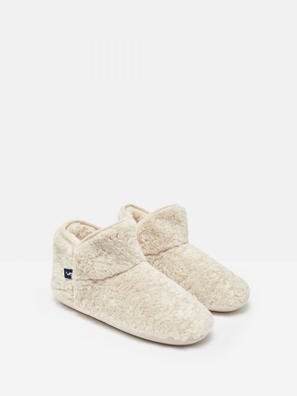 Joules Cabin Luxe Oatmeal Faux Fur Slipper Boots | Torne Valley