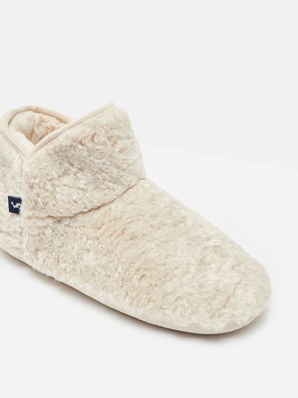 Joules Cabin Luxe Oatmeal Faux Fur Slipper Boots | Torne Valley