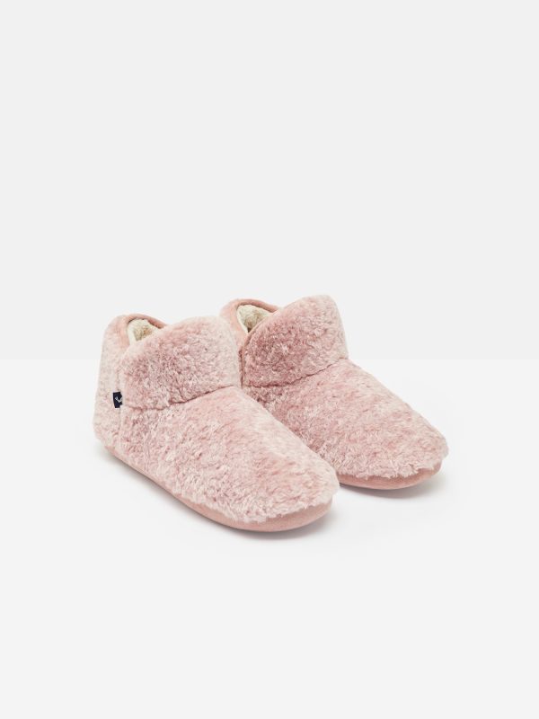 Joules Cabin Luxe Pink Faux Fur Slipper Boots | Torne Valley