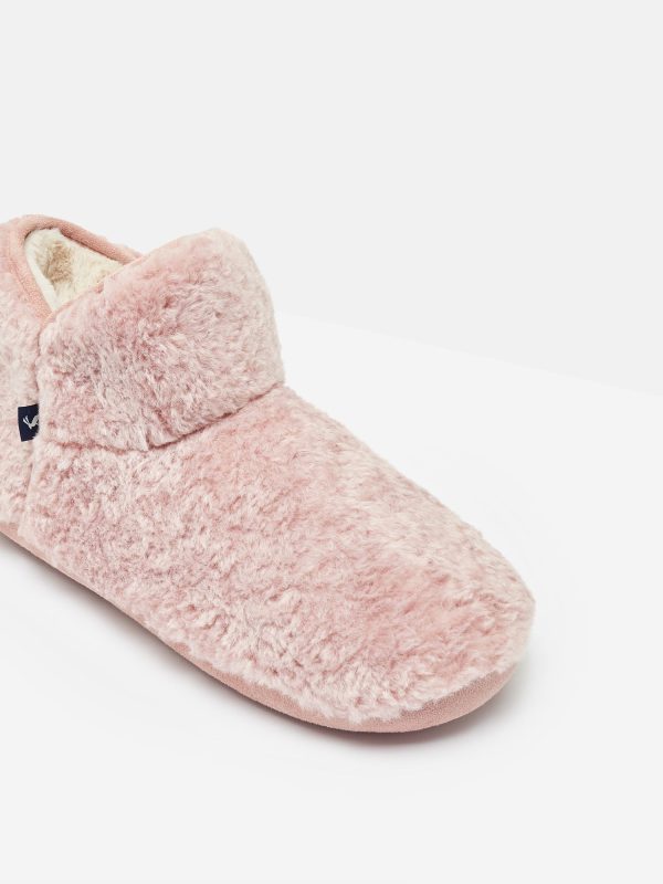 Joules Cabin Luxe Pink Faux Fur Slipper Boots | Torne Valley